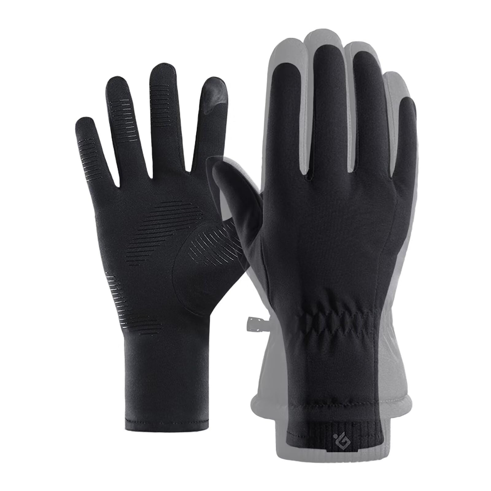 【送料無料】SunGoddy インナーグローブ バイク用グローブ 汗止め 薄型 速乾 伸縮性 超軽量 タッチパネル対応 バイクグローブ 滑り止め 防水 防風 防寒 手袋 登山 釣り 通勤通学 スキー 作業用 冬用 メンズ レディース対応 ブラック XL