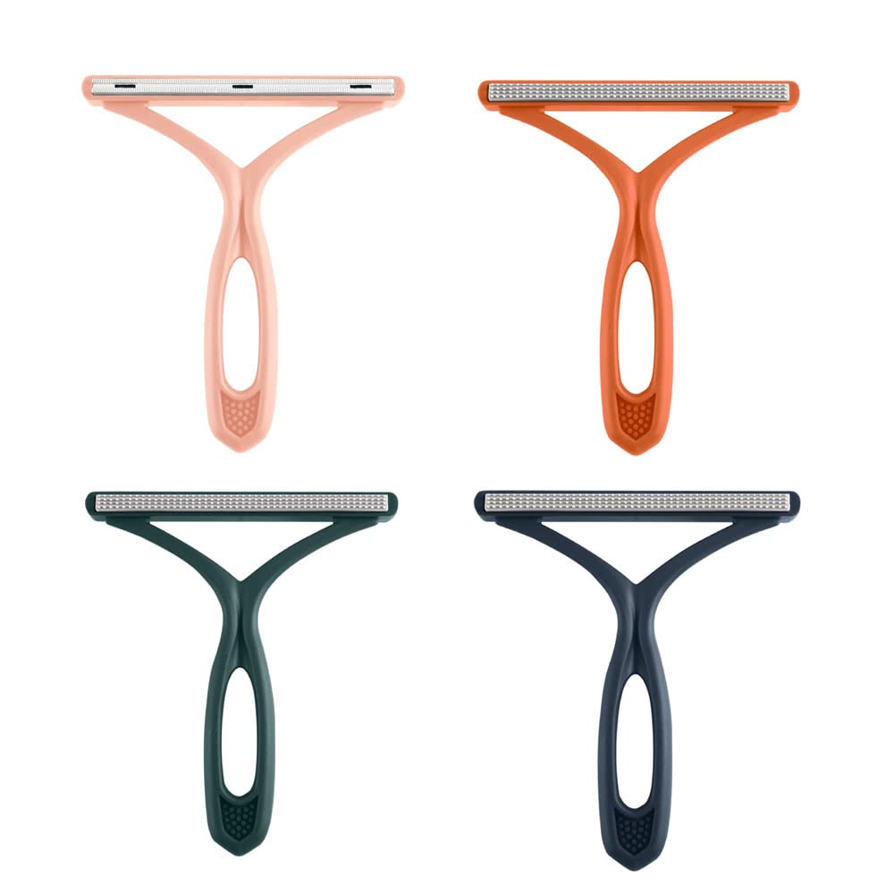 【送料無料】サムコス 毛玉取り器 4個セット 抜け毛取り 毛玉クリーナー 両面使え 生地を傷めない ペット毛 毛玉除去ブラシ 手動 けだまとり 猫用 犬用 衣類/カーペット/布団/シート/ソファー用 4色入