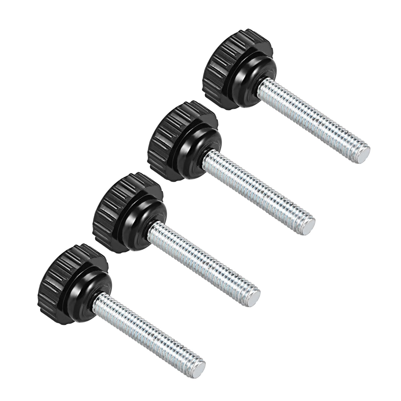 【送料無料】CoCud ローレットクランプノブ M6 x 40mmオスネジ 20mmヘッド 熱硬化性プラスチックサムスクリューグリップボルトノブ ブラック 用途 旋盤機械用 4個入り