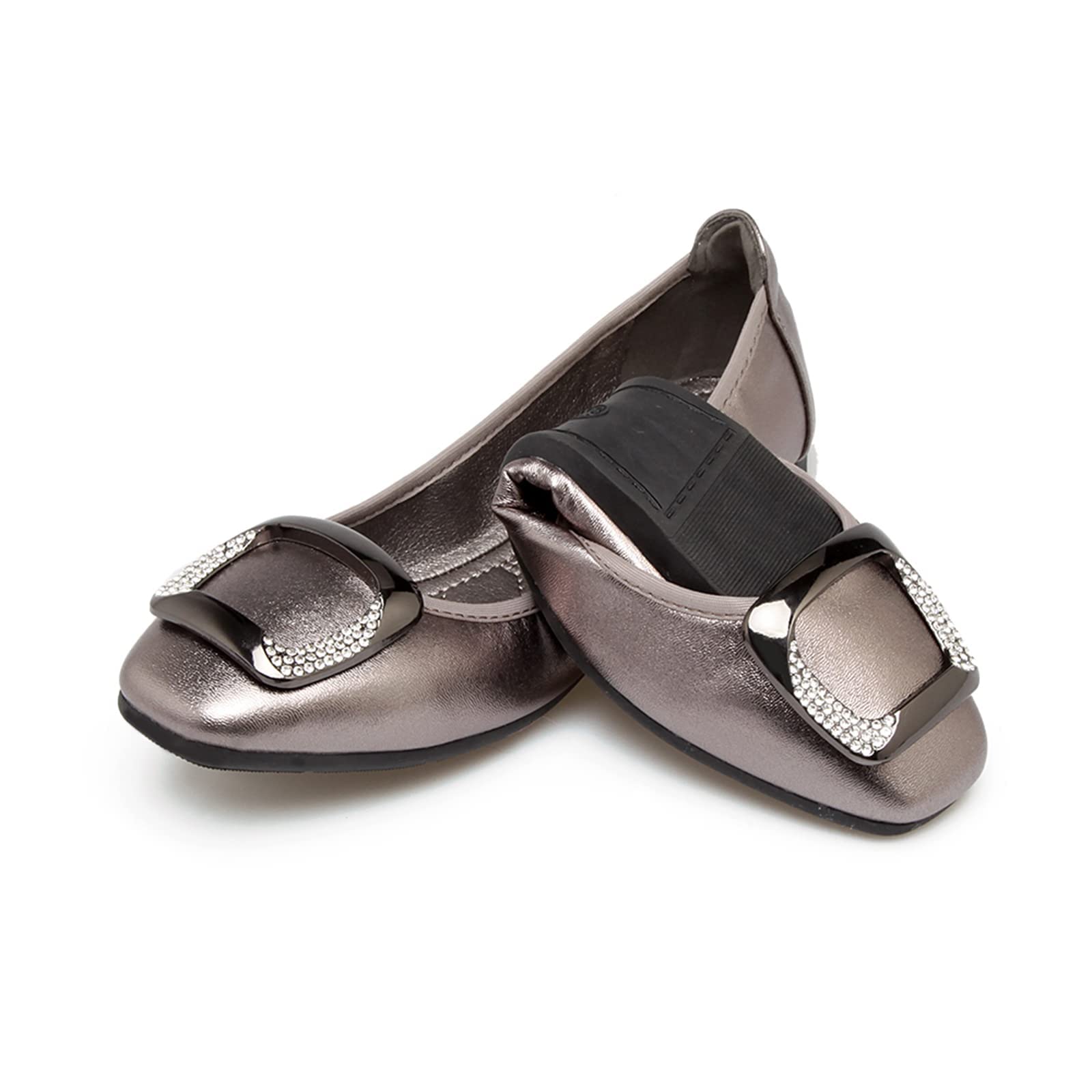 【送料無料】[Emsoulnioi] バレエシューズ レディース用 キラキラ ローヒール 美脚 軽量設計で疲れ知ら..