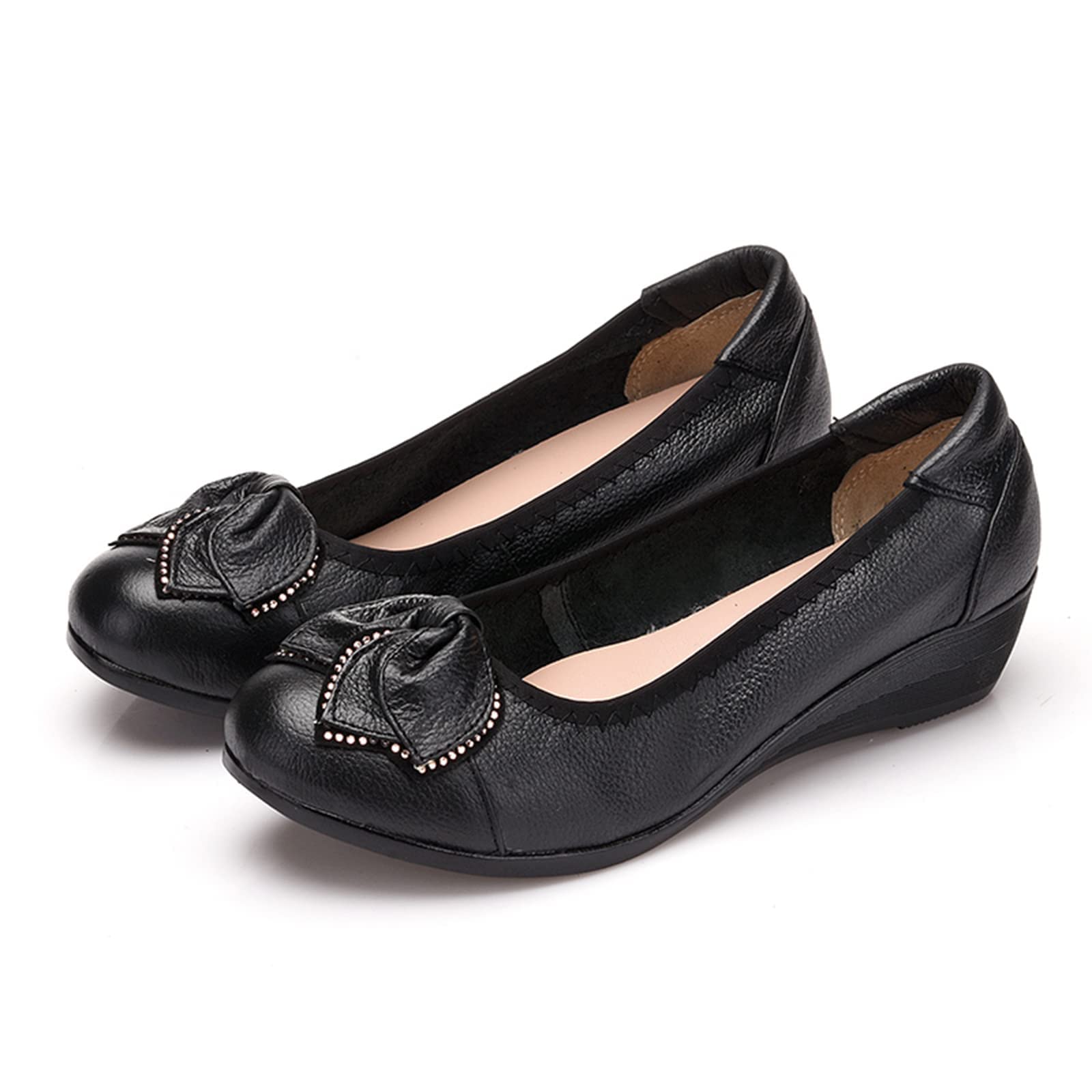 【送料無料】[Emsoulnioi] バレエシューズ レディース用 キラキラ ローヒール 美脚 軽量設計で疲れ知ら..