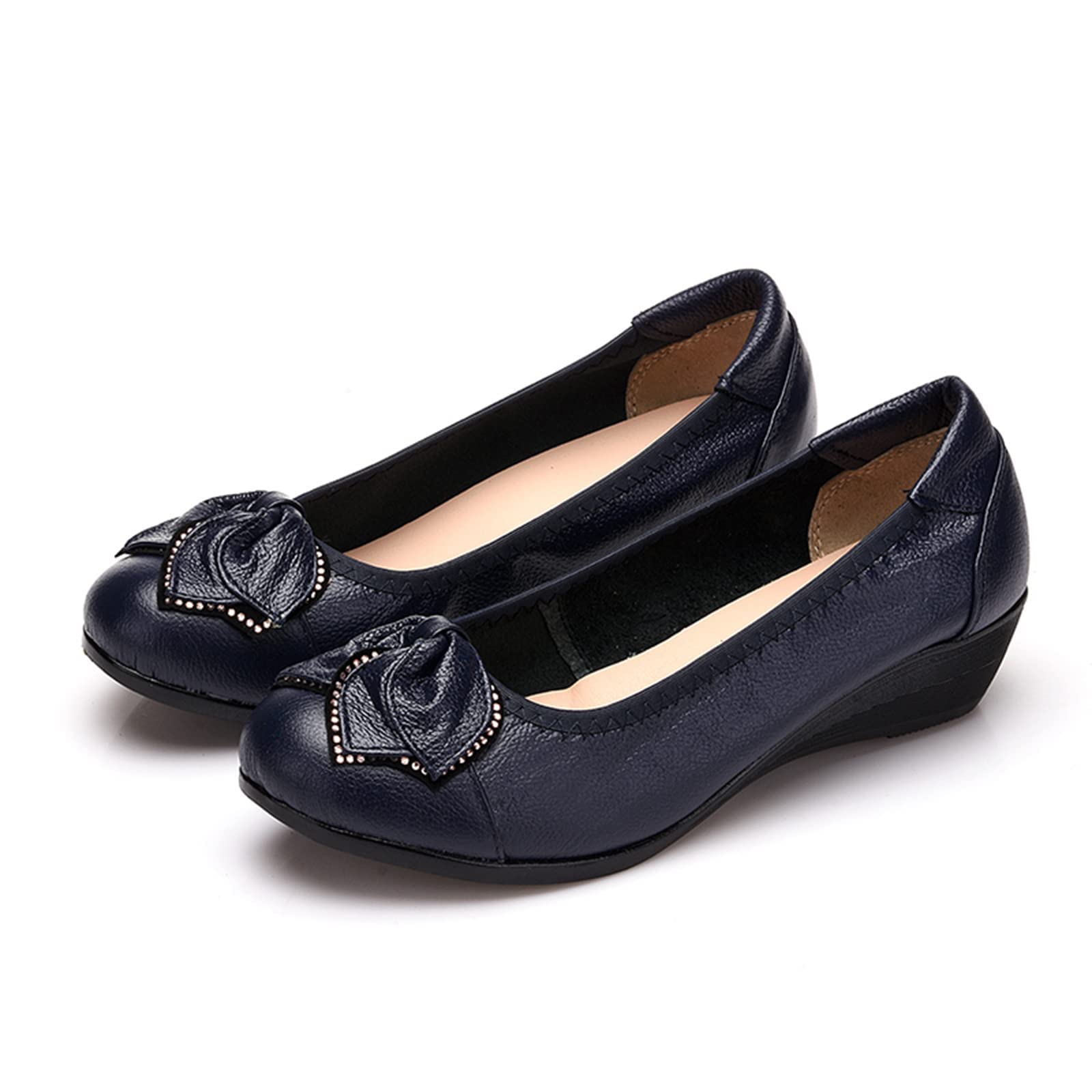 【送料無料】[Emsoulnioi] バレエシューズ レディース用 キラキラ ローヒール 美脚 軽量設計で疲れ知ら..