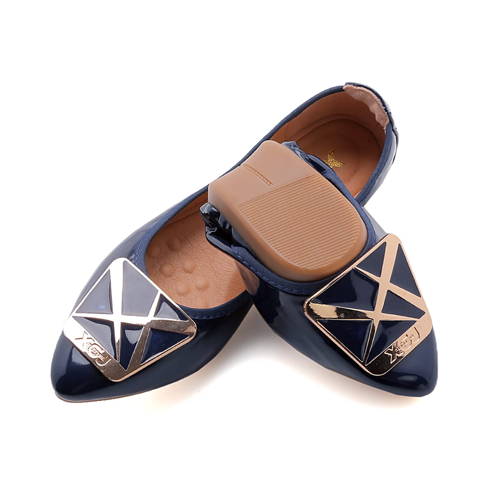 【送料無料】[Emsoulnioi] バレエシューズ レディース用 キラキラ ローヒール 美脚 軽量設計で疲れ知ら..