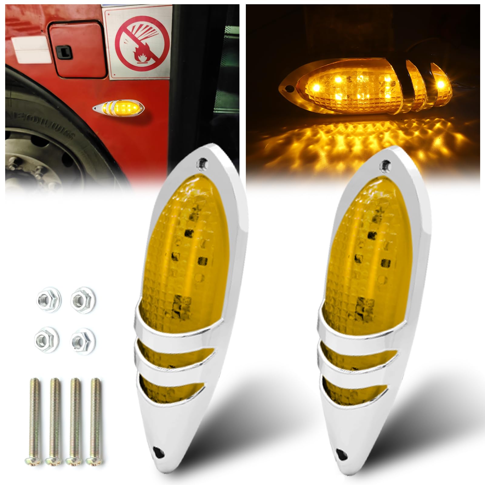 【送料無料】Ygmylandbb 大型マウス マーカーランプ LED サイドマーカー キャブマーカー 車幅灯 側方灯..