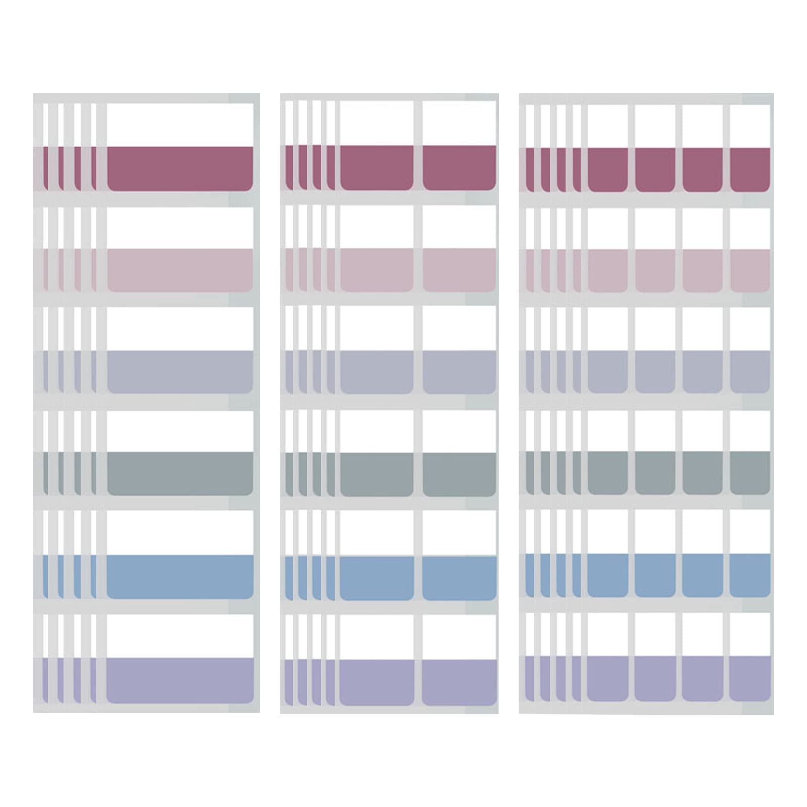 【送料無料】WIICOYK フィルム 付箋 レトロ インデックス 見出し 透明スリム 書ける 強粘着 キレイに剥がせ マルチカラー 6色 10パッド入り サイズ L-60/M-120/S-240枚 事務用品 (レトロL+M+S)