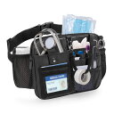 【送料無料】Damero ナースポーチ ウエストポーチ 看護士 ナースバッグ 仕事用 介護 作業 エプロンバッグ 腰掛け ブラック