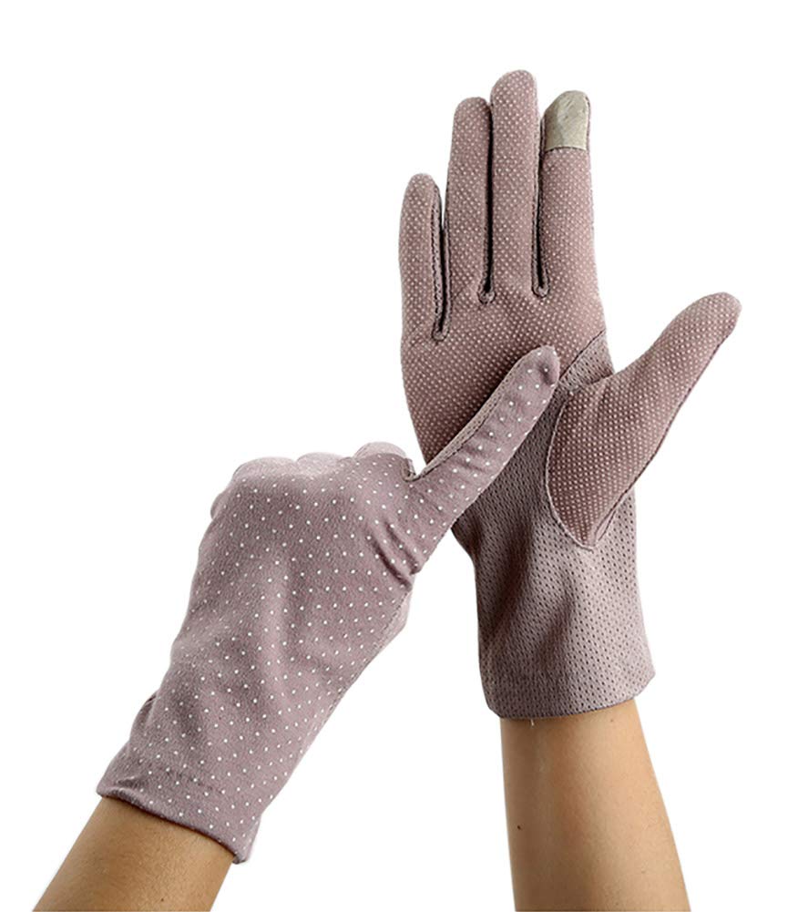 【送料無料】[Euyqs] UVカット手袋 レディース グローブ 夏 日焼け止め スマホ対応 滑り止め 綿 運転 ドライブ グローブ (#2 パープル)