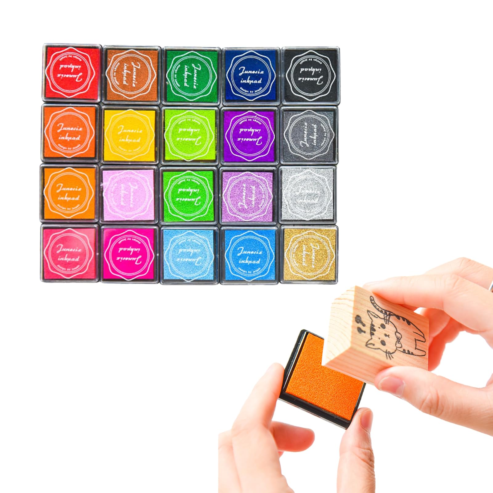 【送料無料】Coollooda スタンプインク (20色セット) スタンプ インクセット スタンプ台 ハンドメイド 指紋アート 手紙 クリスマス 年賀状 プレゼント 年賀状、スタンプ、クリスマスのお祝いにも使えます