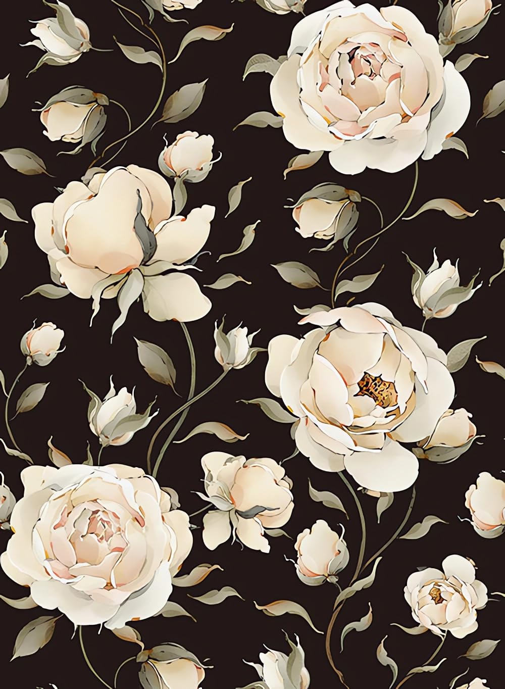 【送料無料】Juangfia 壁紙 シール 花柄 おしゃれ 壁紙シート 剥がせる壁紙 防水 リメイクシート ウォールステッカー 透けない カッティングシート リフォームシート DIY 黒