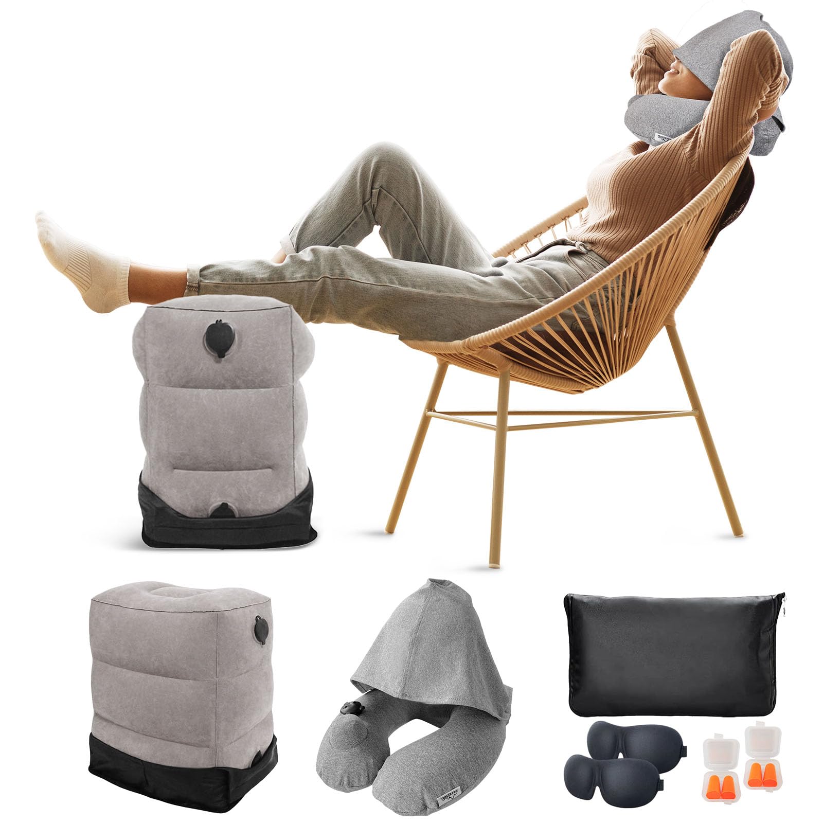 【送料無料】BREENHILL フード付きネックピローは顔を隠すことができます, 3段階の高さ調節が可能なイ..