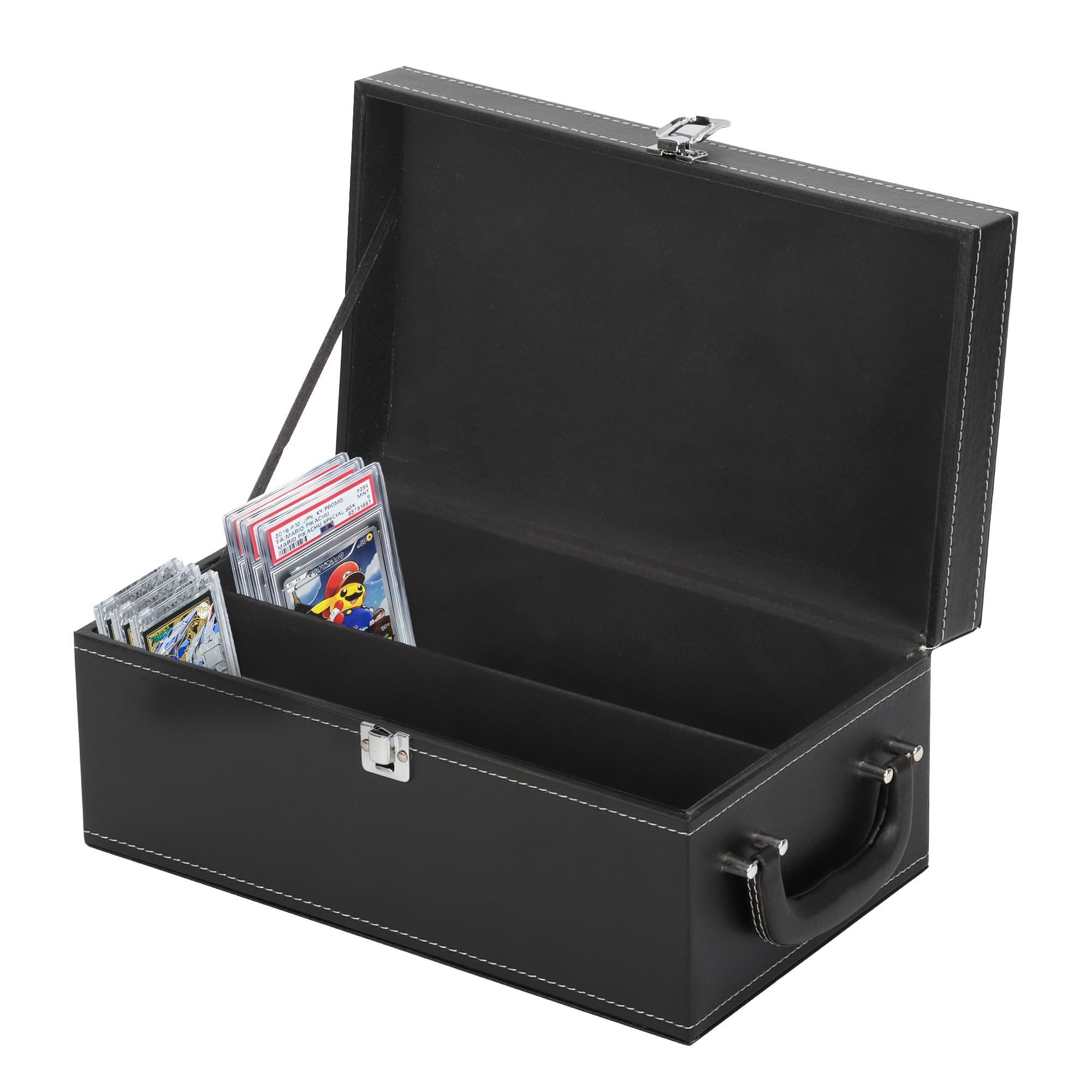 【送料無料】aleawol トレーディングカード 収納 高さ15cm PSA BGS対応 35PTカードローダー85個収納可能【2200枚のカード収納】マグネットローダー ケース PUレザー アタッシュケース デッキケース ゲームカード ストレージボックス 保存と保護が容易