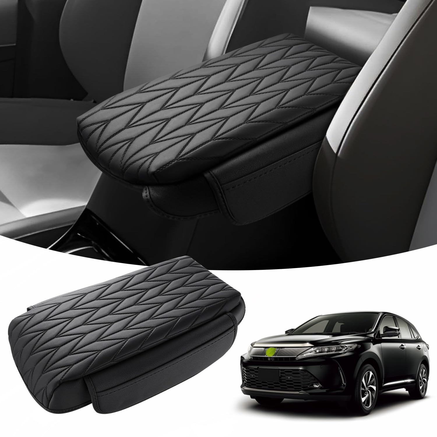 【送料無料】LIMSTYLE 新型 ハリアー60系 アームレストクッション アームレストカバー 専用アクセサリー 60ハリアー 内装パーツ 2013-2020年-現行 アームレストパッド コンソールボックス保護 両サイドポケット付き キーケース 肘掛け 肘置き 疲労減少 小物入れ カスタム