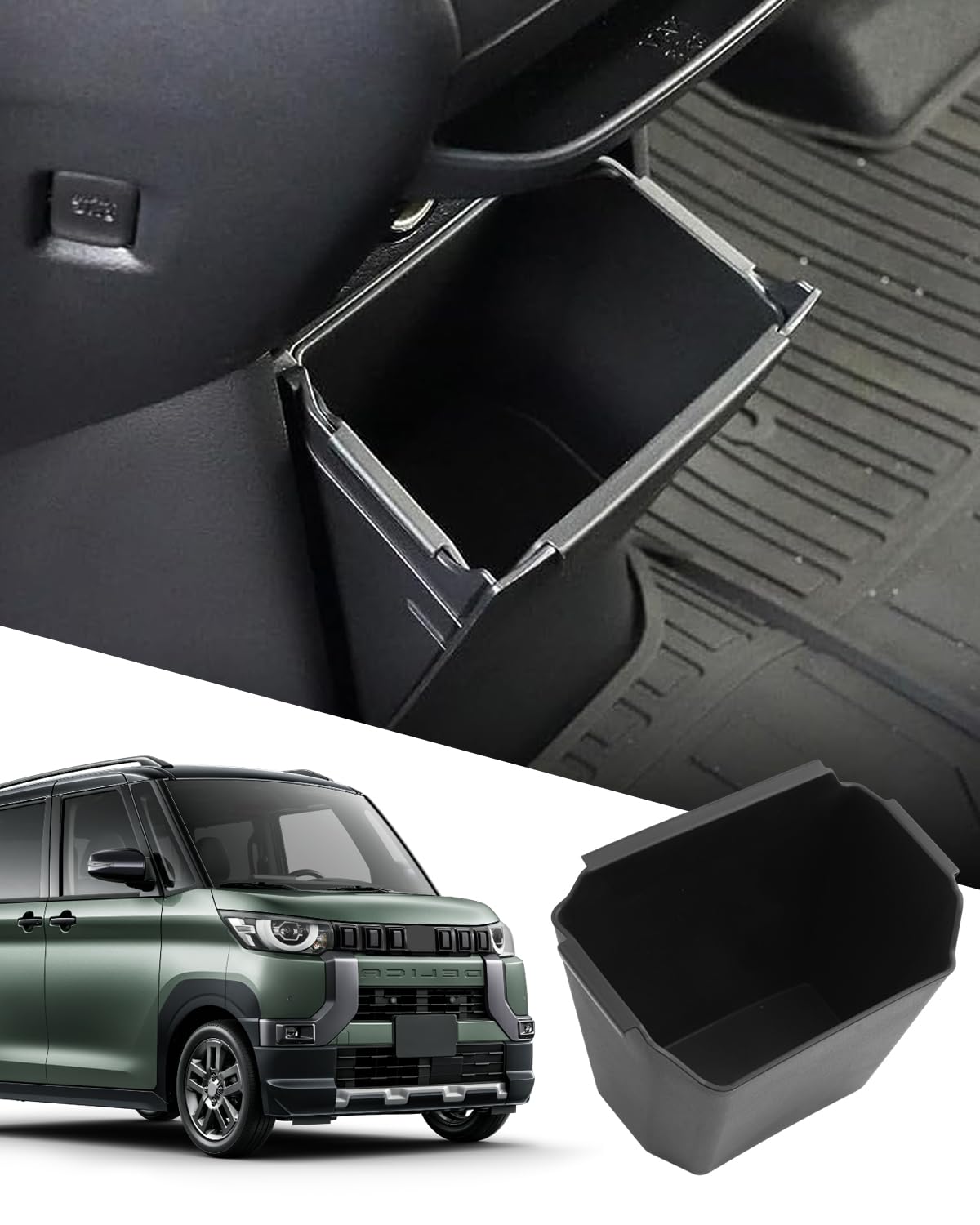 【送料無料】SXCY 新型 三菱 デリカミニ センターコンソールボックス ごみ箱 小物入れ 収納ボックス デ..