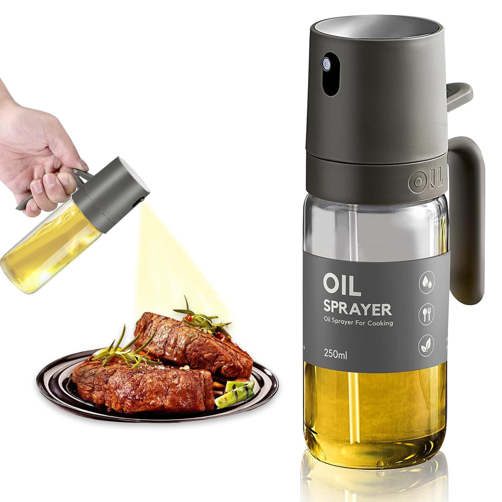 【送料無料】Beraypoo オイルスプレー 耐熱ガラス オリーブオイル 霧吹き スプレー ミスト 調味料入れ ..