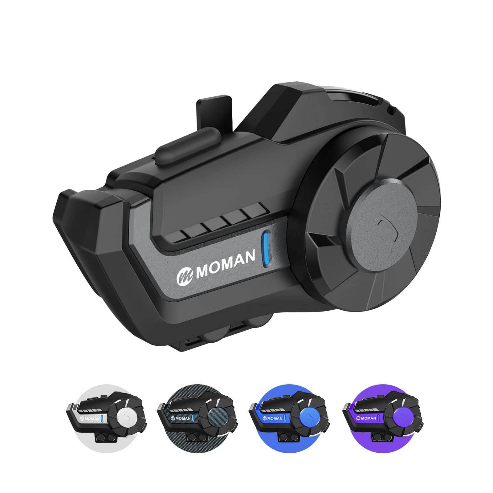 【送料無料】バイク インカム, Moman(モーマン) H2 Pro 1台 ヘッドセット 1000m通信可能 2台同時接続対応 DSP&CVC機能搭載 日本語 音声アシスタント Type-C急速充電 音楽共有 IP65防水 ワイヤレス5.1 音楽再生 ハンドフリー バイクスピーカー, バイク用通話-インカム-バ