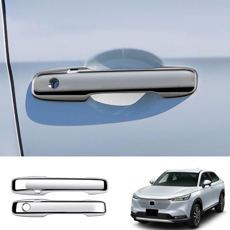 【送料無料】MEKOMEKO ホンダ 新型ヴェゼル RV系 ドアハンドルカバー ドアノブカバー ドアパネル ガーニッシュ 外装 爪キズ防止 ABS素材 2PCS VEZEL RV系【鏡面メッキ仕上】VE-LSY