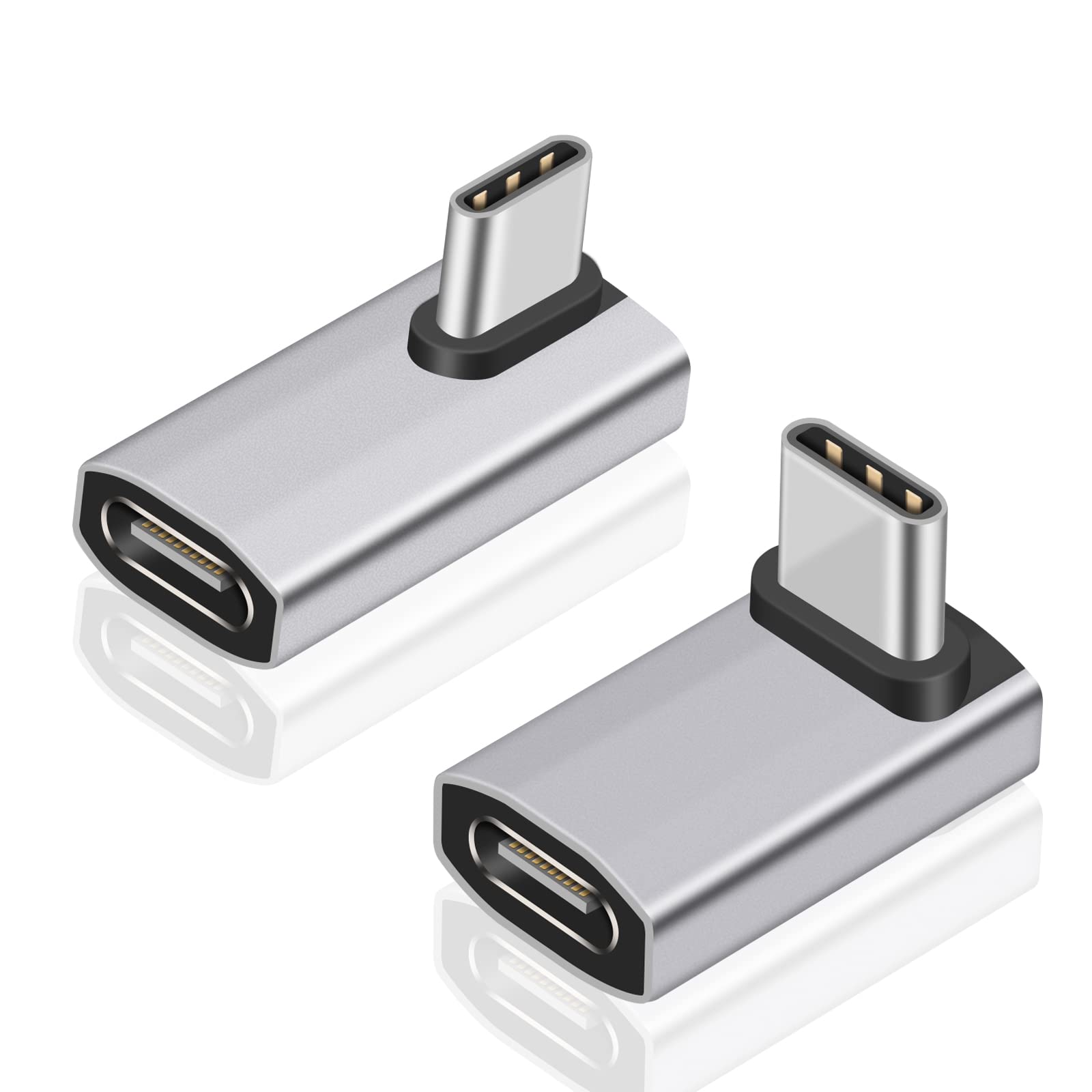 【送料無料】Poyiccot USB Type C 変換アダプタ L字、(2種類セット) 40Gbps USB C L字 アダプタ【240W/5A急速充電 と 8K@60Hz映像出力 】L字 USB コネクタ、90度直角USB C 変換アダプタ対応Thunderbolt 3、Mac Book Pro、Nintendo Switch