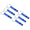 【送料無料】PATIKIL 緊急ホイッスル 6個 安全ホイッスル キーホルダー付き 大きな音 アルミニウム 屋外サバイバルホイッスル キャンプ ハイキング用 ブルー