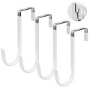 【送料無料】Toplive ドアフック ドアハンガー ドア吊り 帽子掛け 服 帽子 ネクタイ タオル 傘 バッグ 玄関 小物 頑丈な金属製 収納 取付け簡単 工具不要 省スペース 4個セット (4白)