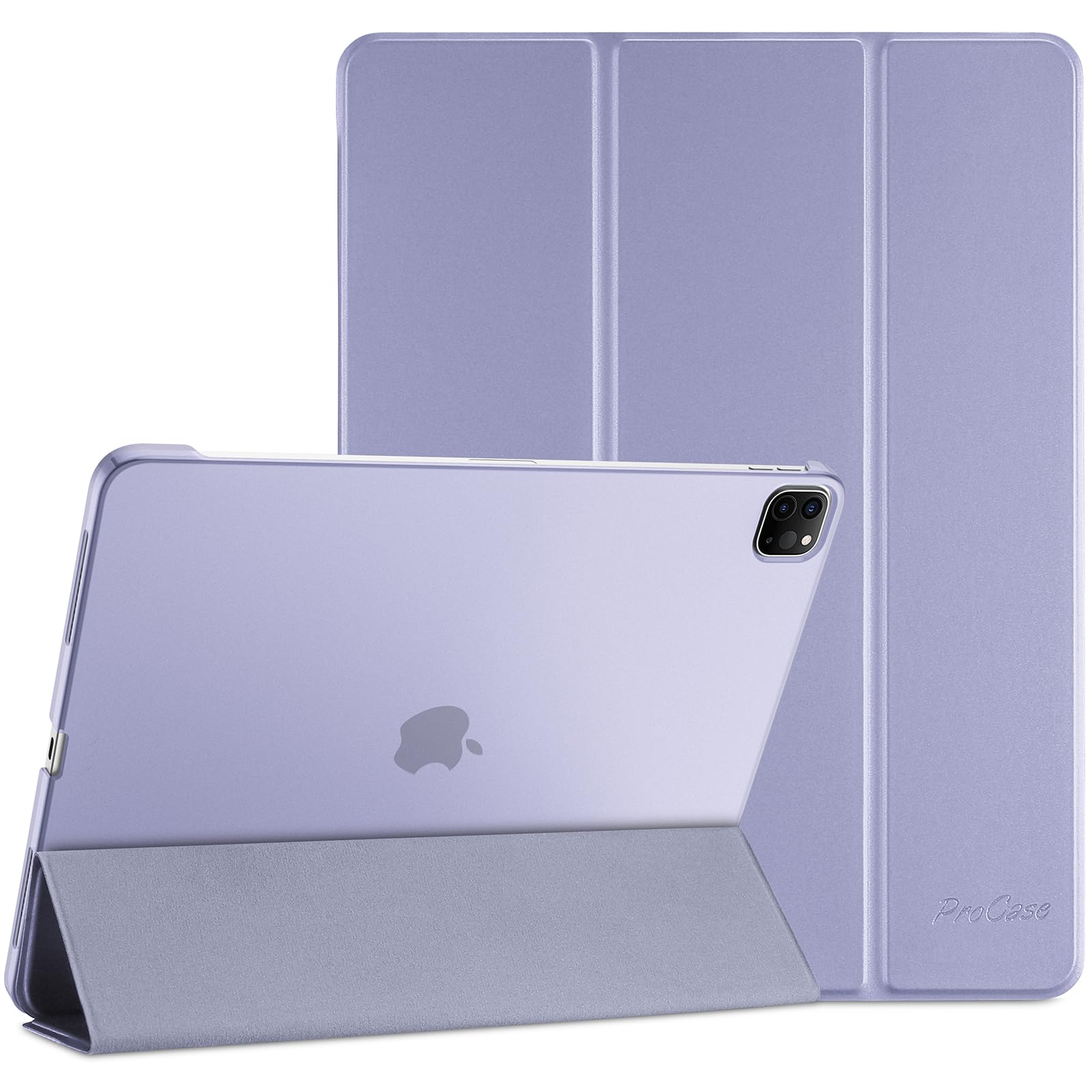 【送料無料】ProCase iPad Pro 12.9 ケース 第6/5/4/3世代に適用（2022 2021 2020 2018） スリム 三つ折り スタンド スマートカバー Pencilのペアリングと充電に対応 - ライトパープル