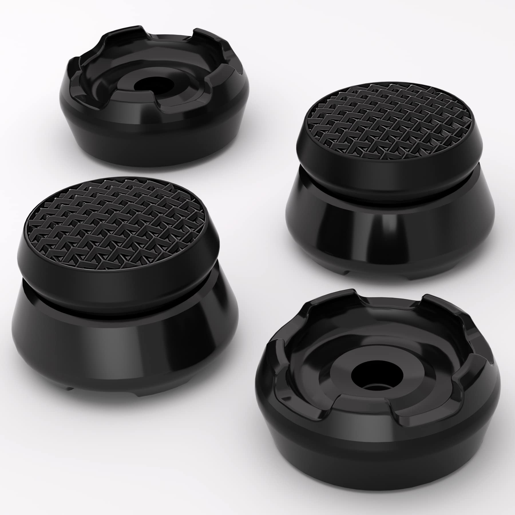 【送料無料】PlayVital Thumbs Pro ARMOR ps5コントローラーに対応用サムスティックエクステンダー、ps5コントローラーに対応用ジョイスティックキャップグリップ-2 つのハイレイズ&2つのミッドレイズドーム【ブラック】