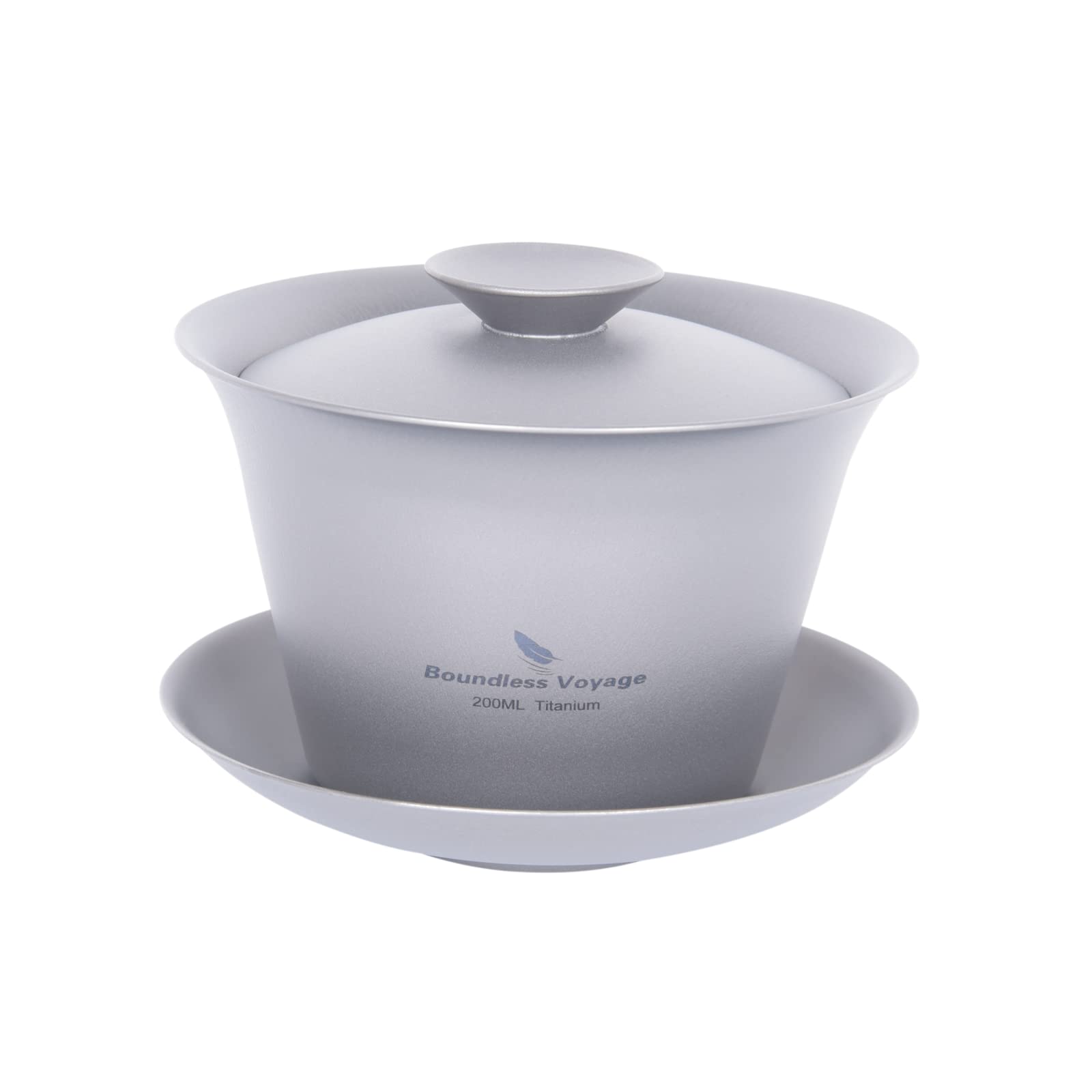 【送料無料】Boundless Voyage チタン 蓋碗 満水200ml ダブルウォール茶碗 耐熱 保温 中国茶器 超軽量 錆びない お家 事務所 旅行用 携帯用茶器 アウトドア キャンプ用品 収納袋付き Ti3123D (蓋碗 品)