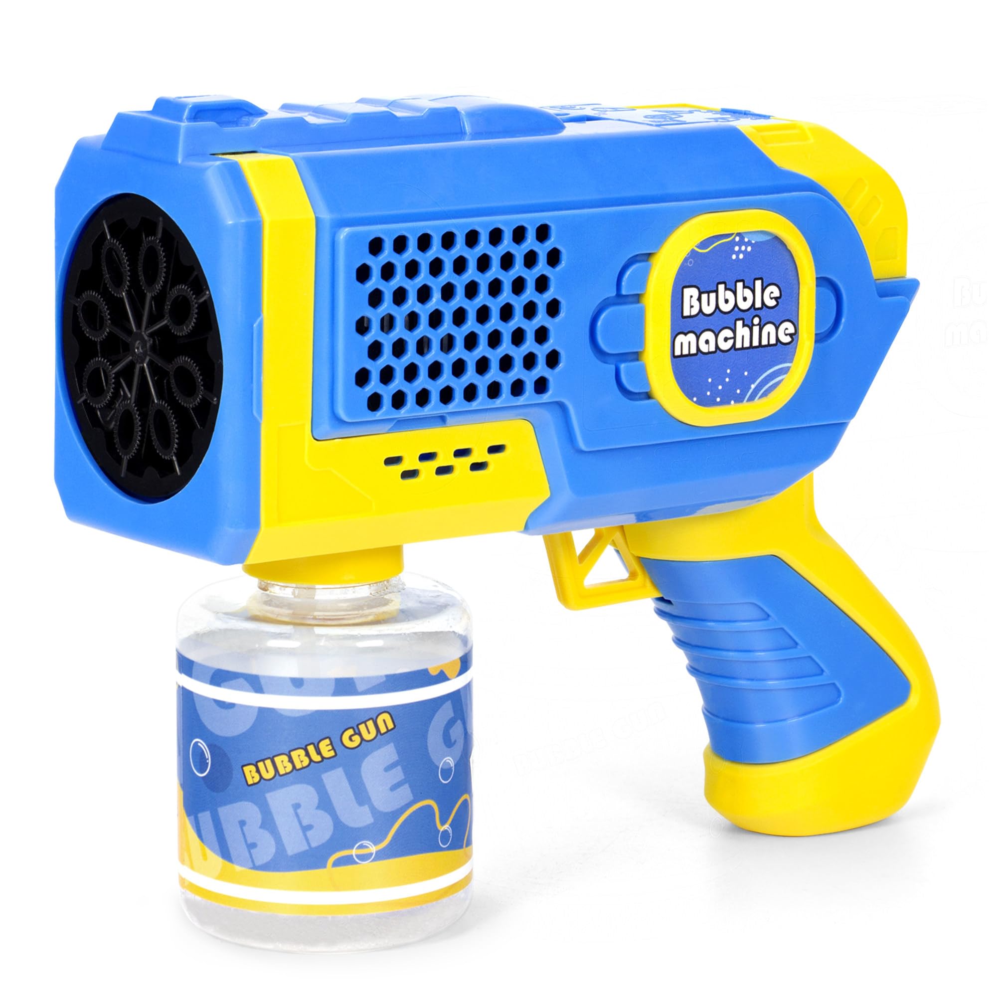 【送料無料】AOMEVOLEO シャボン玉 電動 バズーカ 自動 バブルガン 液漏れ防止 LEDライト付き 子供のおもちゃ 外遊び ピクニック キャンプ 結婚式 誕生日 プレゼント (青)