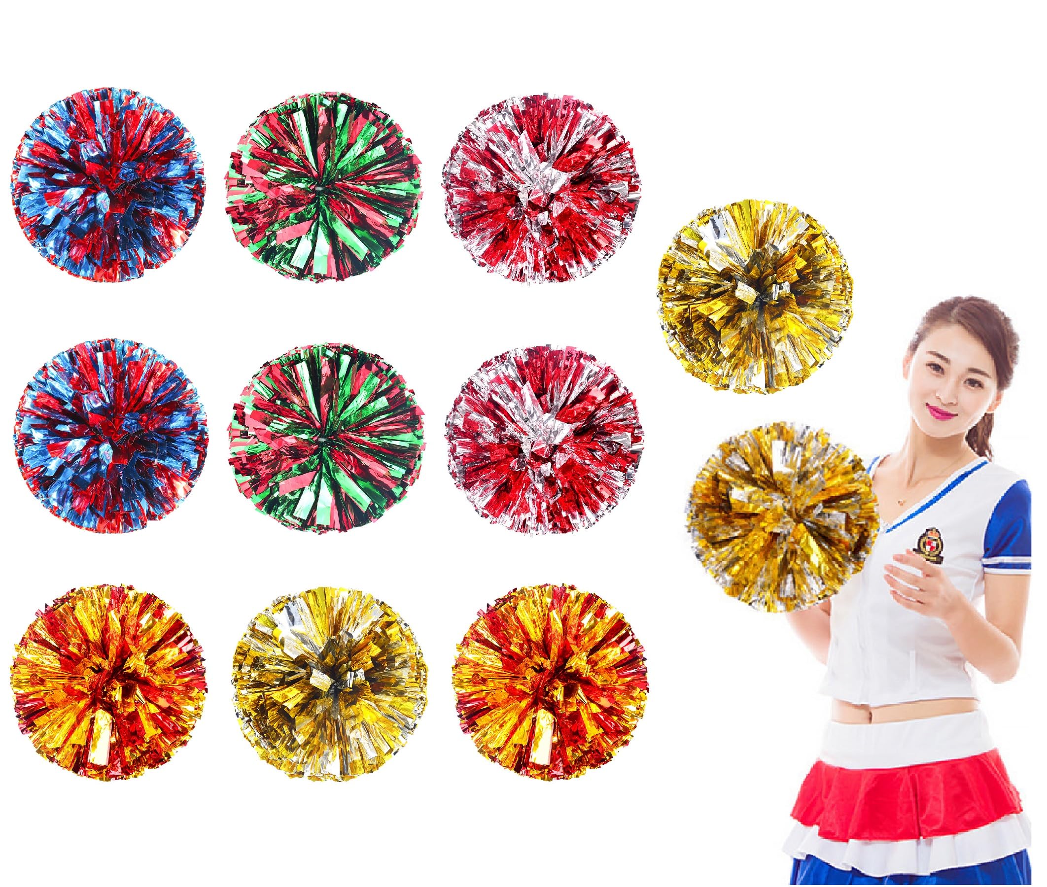 【送料無料】siawadeky ポンポン チア 10個セット ハンドフリー チアポンポン 体操フラワーボール 応援..