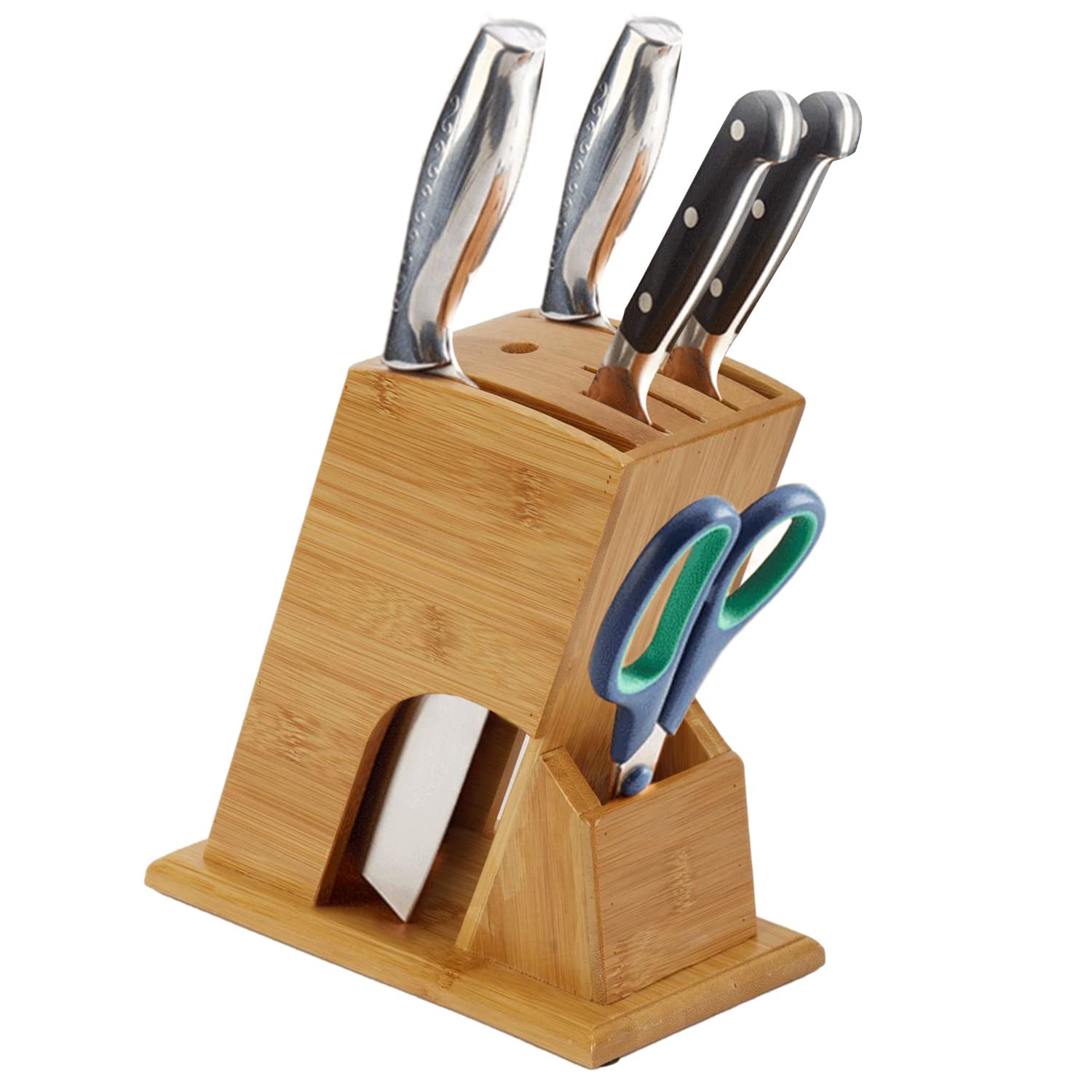 【送料無料】aleawol ナイフブロック 包丁立て スタンド 天然竹製 5本用 包丁差し 包丁刺し 多機能 キ..