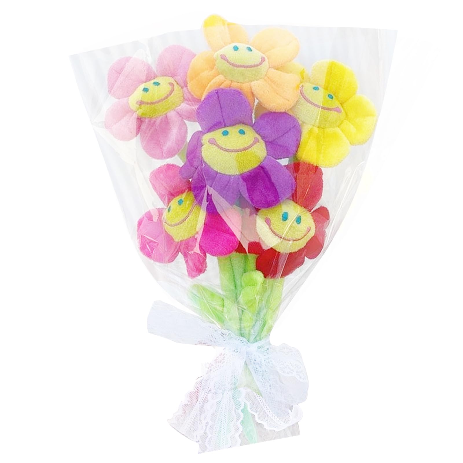【送料無料】siawadeky ぬいぐるみ花束 スマイルフラワー 6本セット ひまわり 花束 お返し 枯れない花 花ブーケ 造花 バレンタインデー 誕生日 記念...