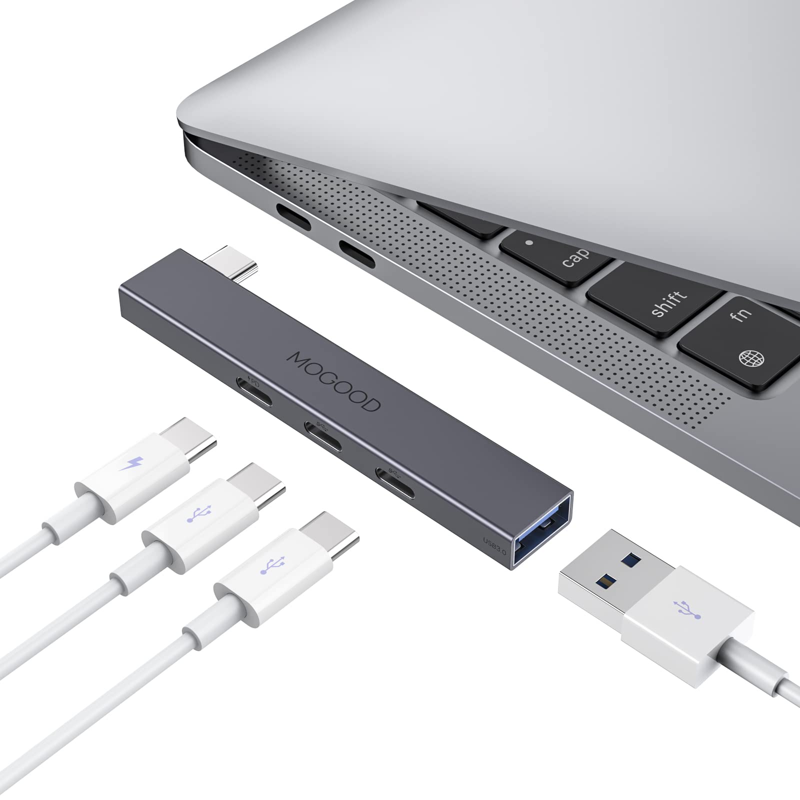 【送料無料】MOGOOD USB Cハブ 4-in-1 USB ハブ Type C サポート60W急速充電 5Gbps高速転送 3*USB C2.0+1*USB3.0 MacBook、Chromebookなどに適用(モニタをサポートしていない)