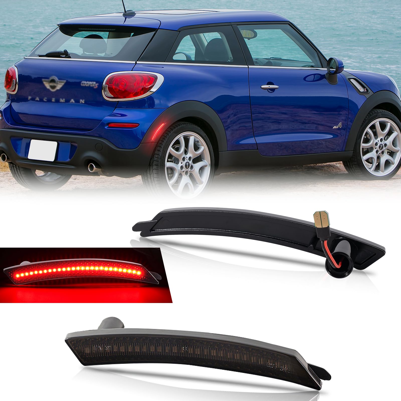 【送料無料】NEIFILES ミニクーパーR55 R56 R57 R58 R59 R60 R61レッドリア ブレーキ・テールランプ 2個セット純正交換部品 スモークレンズ