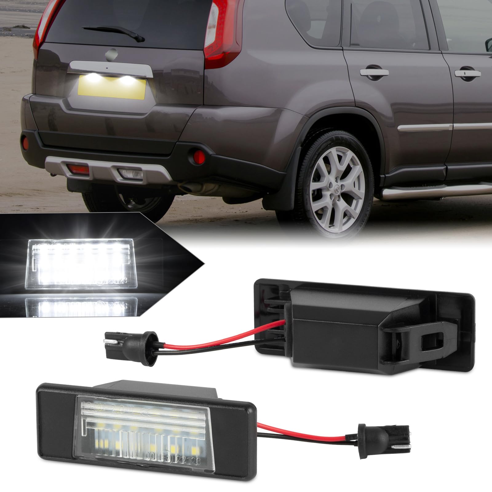 【送料無料】NEIFILES T31 エクストレイルLED ライセンスランプ V37 スカイライン ナンバー灯 J10 デュアリス / N17 ラティオ 車種別専用設計P15 キックス KICKS F15 ジューク JUKE LED ライセンス ライト 日産用