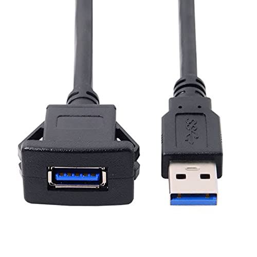 【送料無料】NFHK シングルUSB 3.0 1M防水延長ラッチマウントカーAUXケーブル
