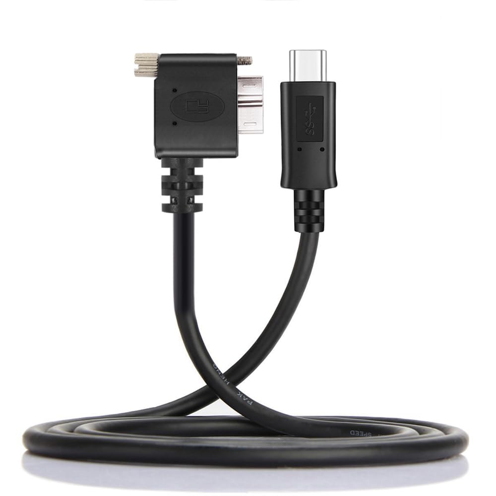 【送料無料】NFHK 5Gbps USB-C Type-CホストからMicro USB3.0 ネジマウント 90度 左角度 産業用カメラ..