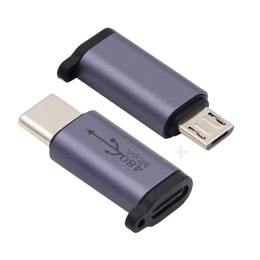 【送料無料】NFHK 2個/ロット USB2.0 8P メス-マイクロUSB Type-C USB-Cオス電源アダプター 480Mbps デ..