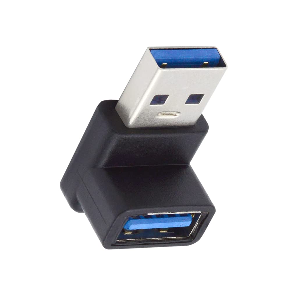 【送料無料】NFHK 10Gbps USB3.0オス-メス延長電源データビデオアダプター 90度アップアングルタイプ