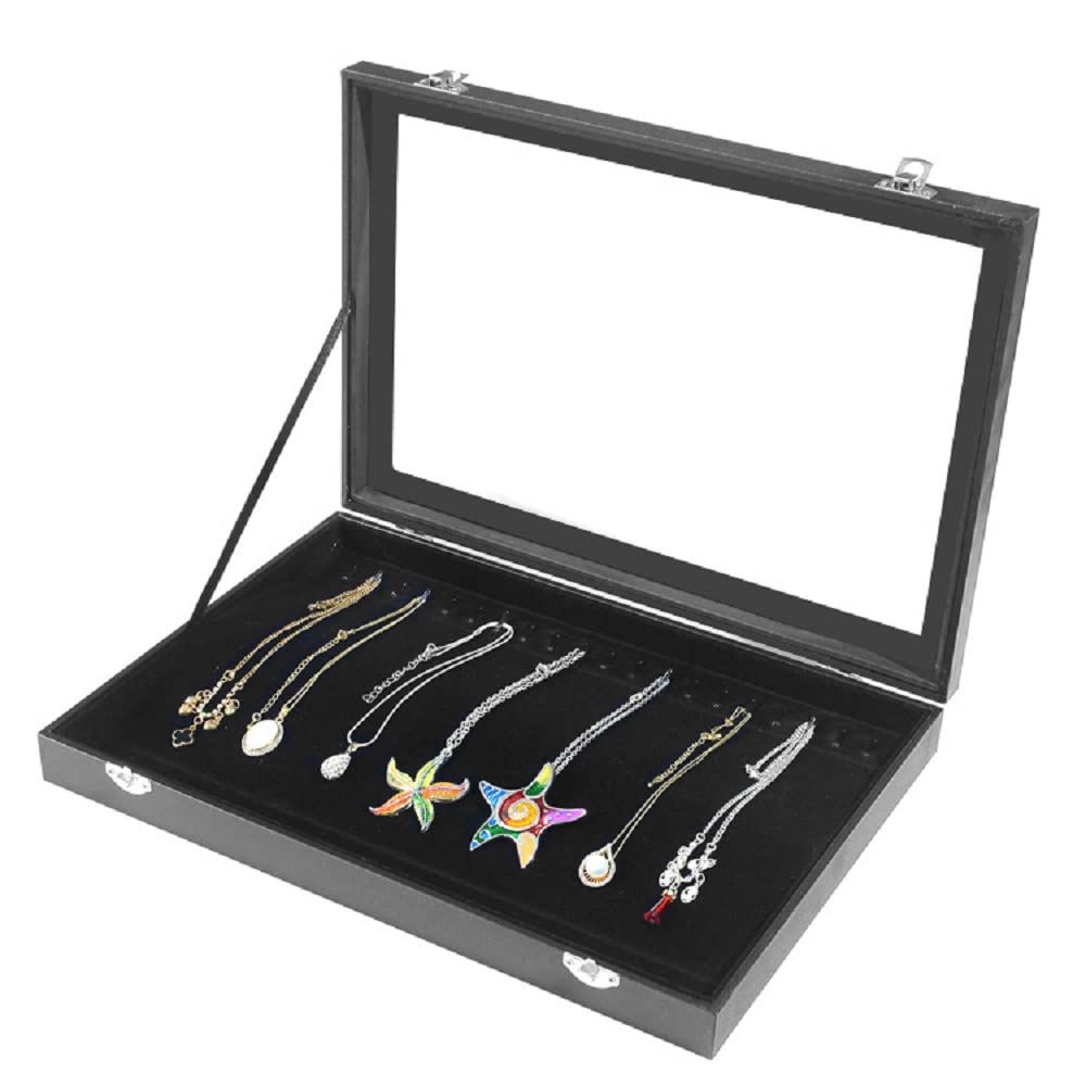 【送料無料】siawadeky ジュエリーボックス 20本 大容量 透明 PUレザー ネックレスケース 宝石箱 ディ..