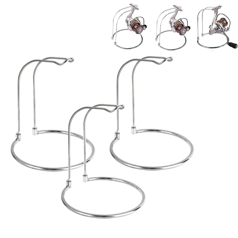 【送料無料】siawadeky スチール リールスタンド 3個セット 組立式 スピニングリール ベイトリール メンテナンス スタンド シルバー ステンレス鋼 錆...