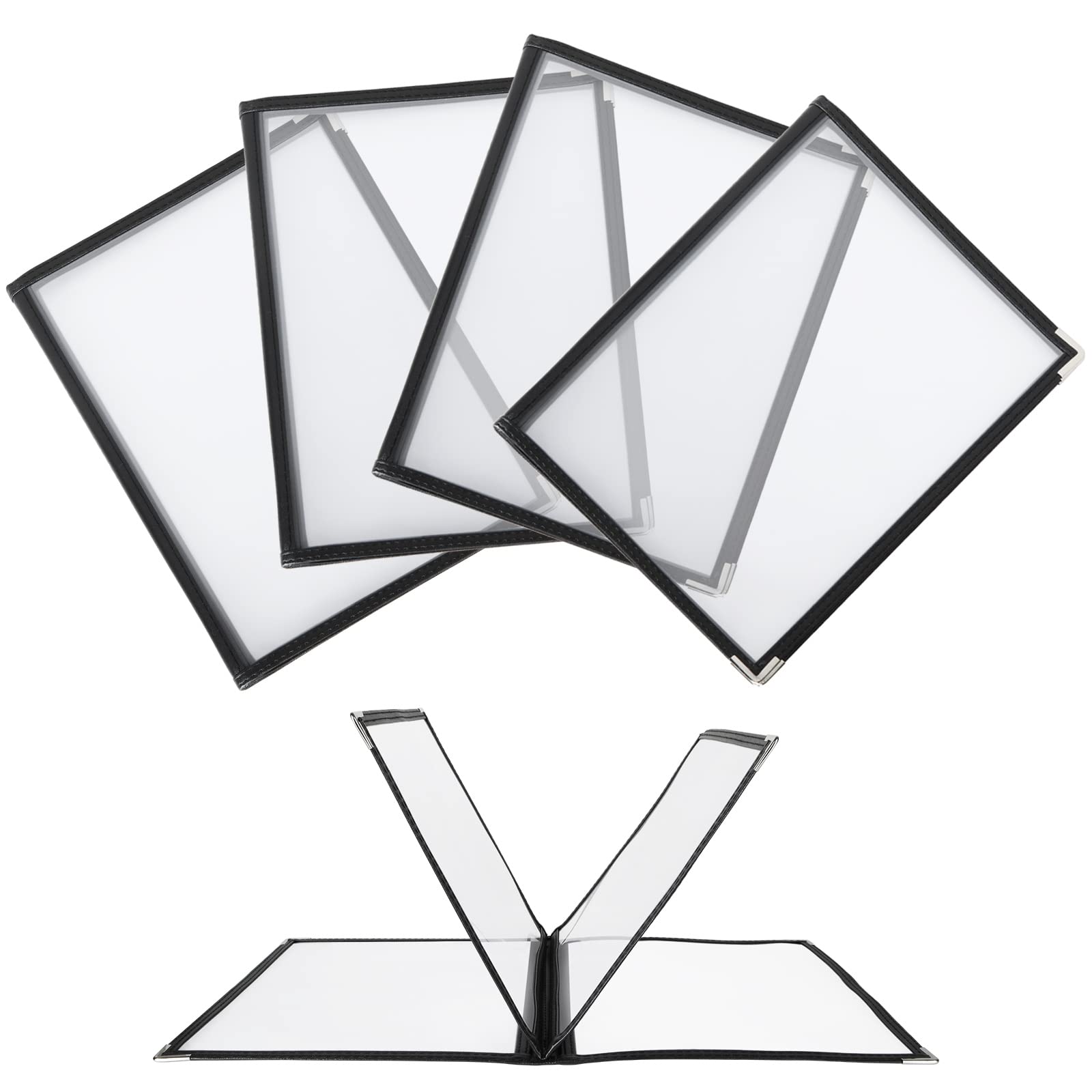 【送料無料】RILIHII メニューブック 8ページ 【5冊セット】メニュー表 A4 (4枚8面) 透明 料理写真入り..