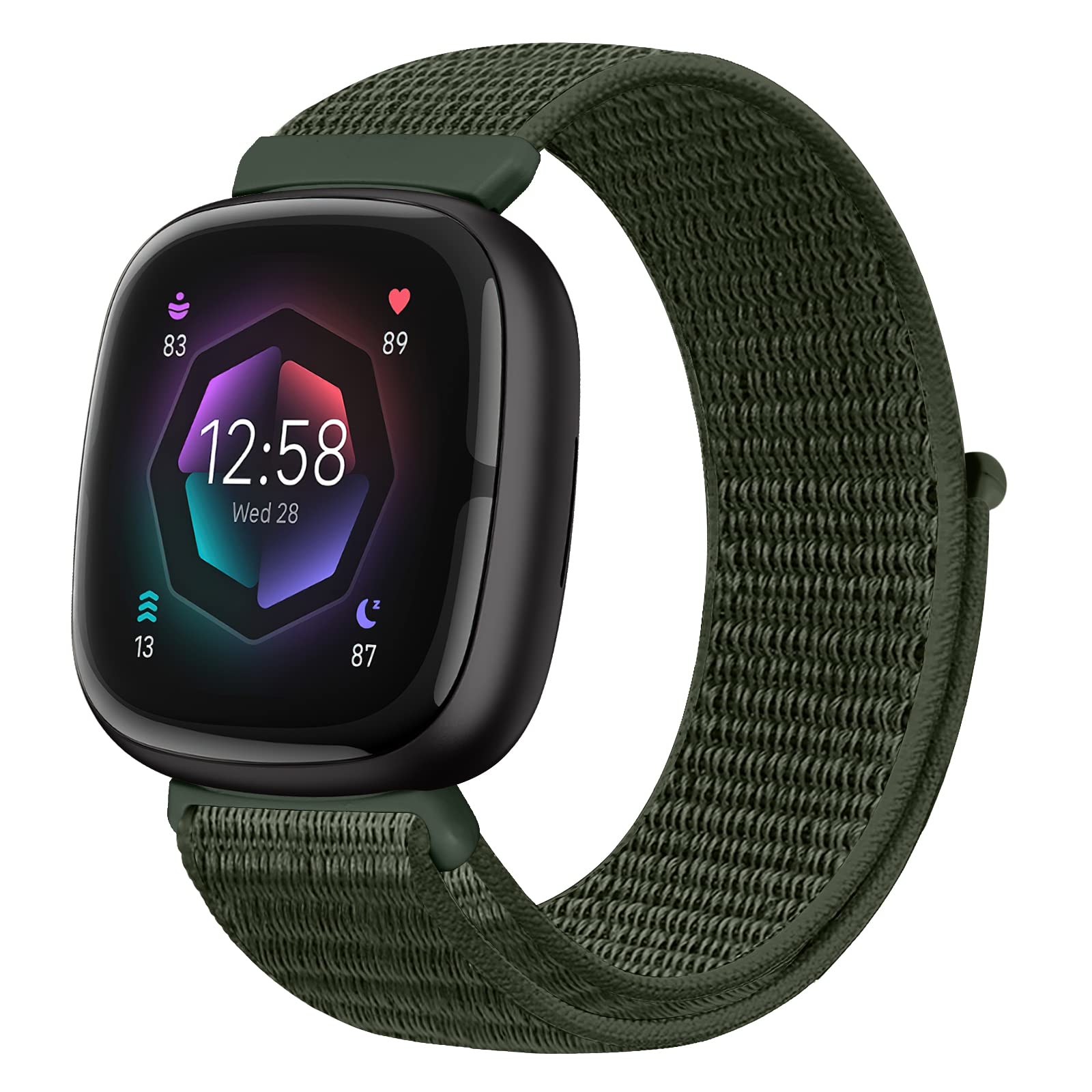 【送料無料】[Huamanlou] コンパチブル Fitbit versa 4/Fitbit versa 3/Fitbit Sense 2 Fitbit Sense バンド、ナイロンスポーツバンドブレスレット通気性調節可能な軽量交換ストラップリストバンドアクセサリ