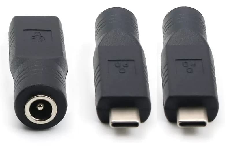 【送料無料】Sound Wave USB-C - DC5521 変換アダプタ オス メス USB Type-C 変換アダプタ、 USB Type C 延長アダプタ、USB C オス DC変換コネクタ メス 外径5.5mm 内径2.1mm メス 延長アダプター φ5.5/2.1Type C 変換 DC5521F-C直 (3個)