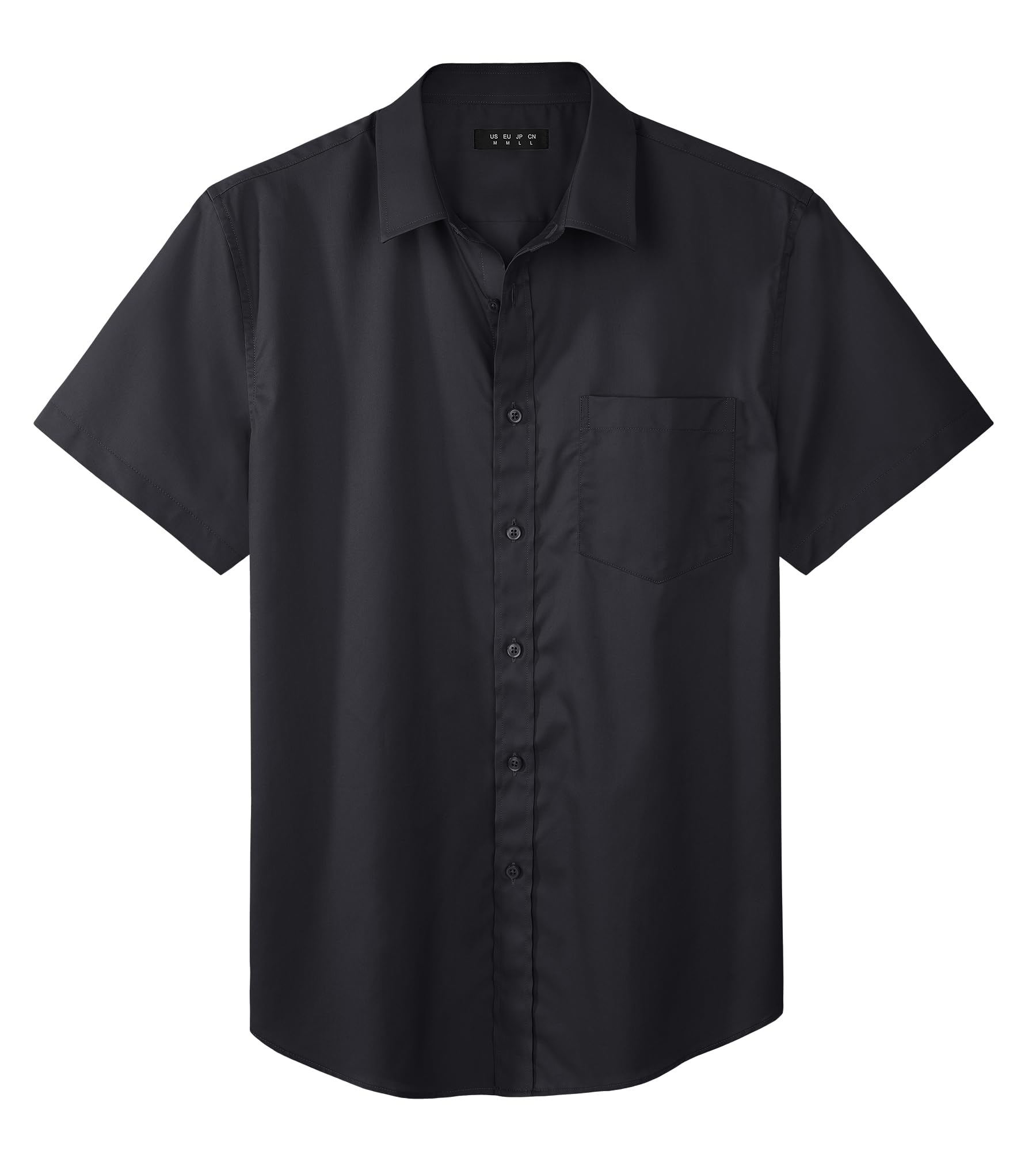 【送料無料】[KEFITEVD] ワイシャツ 黒 トップス シャツ ビジカジ ゆったり カジュアルシャツ メンズ オーバーサイズ 作業着 半袖シャツ 軽量 通気 ブラック XL