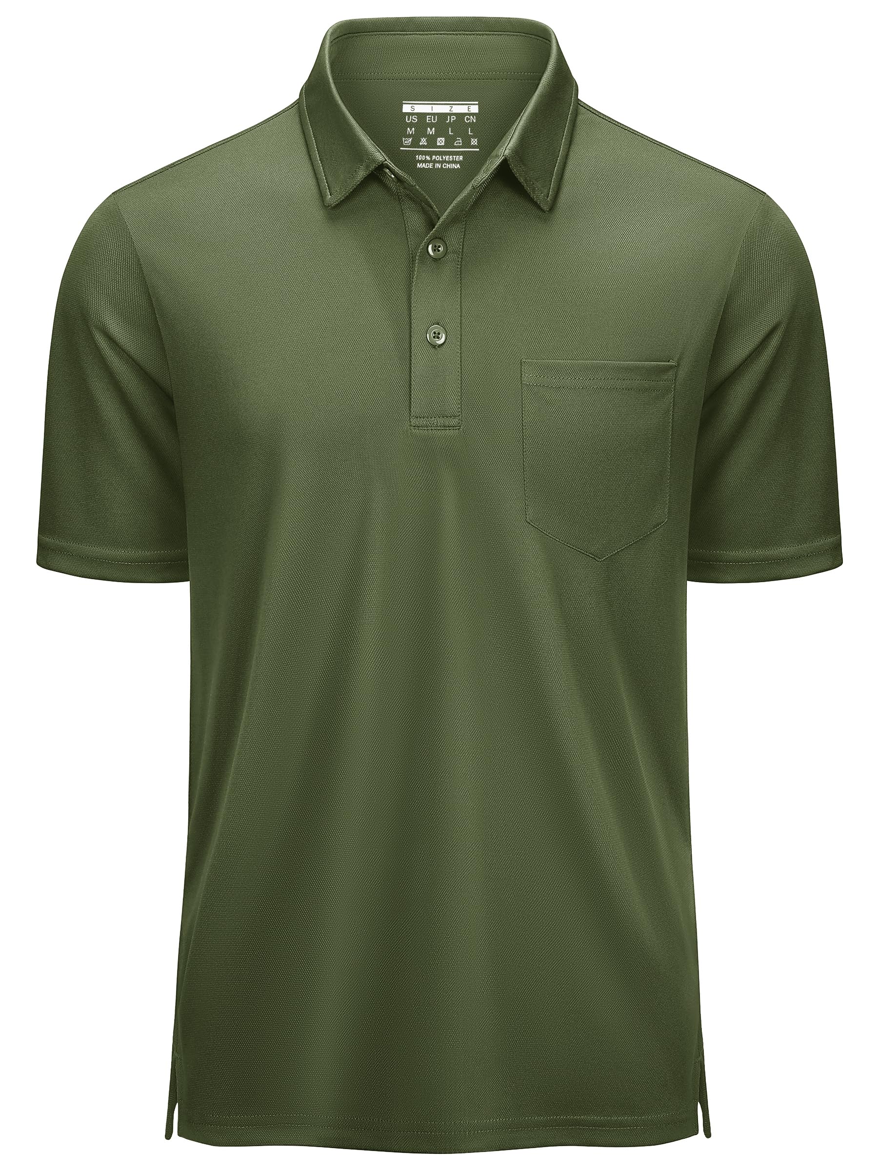 【送料無料】[KEFITEVD] ポロシャツ メンズ 半袖 速乾tシャツ 夏用 作業着 ポリエステルシャツ ポケッ..