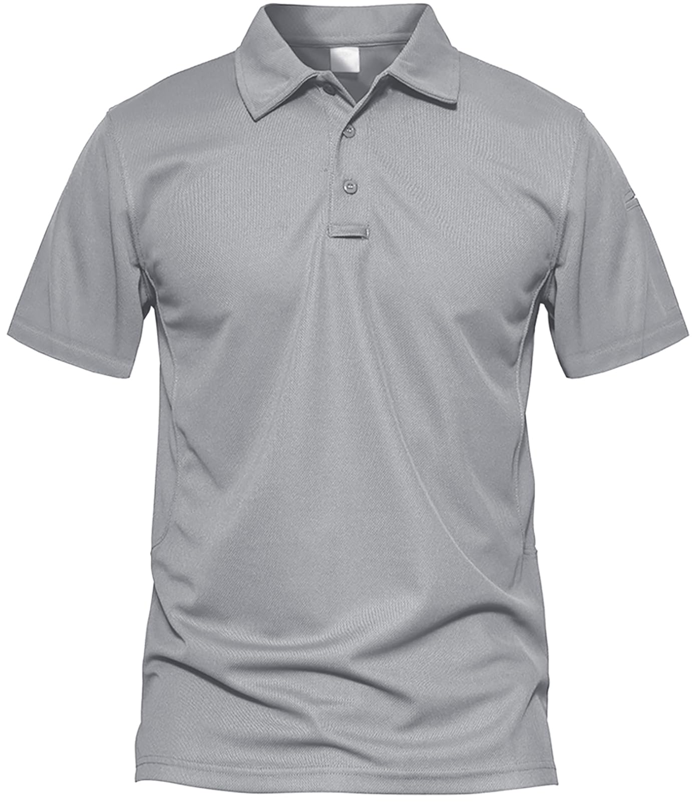 【送料無料】[KEFITEVD] ポロシャツ メンズ ゴルフ シャツ 速乾ポロ ビジネス 薄手 おしゃれ 通気性 半袖 tシャツ スポーツ ハイキングシャツ スリム 無地 仕事着 灰 ライトグレー JP 3XL