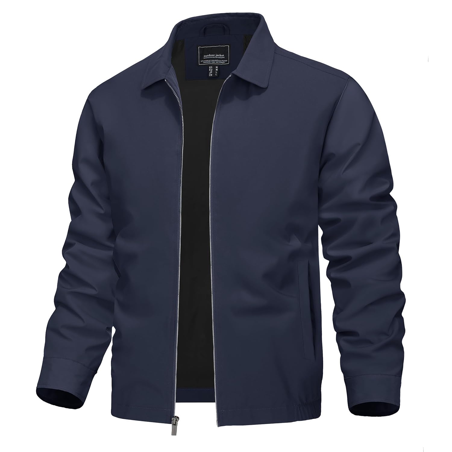 【送料無料】[KEFITEVD] ジャンバー メンズ 大きい コーチジャケット 無地 ウィンドブレーカー 薄手 アメカジ アウター 上着 カジュアル ジャケット 通気 ブルゾン 紺 ネイビー XL