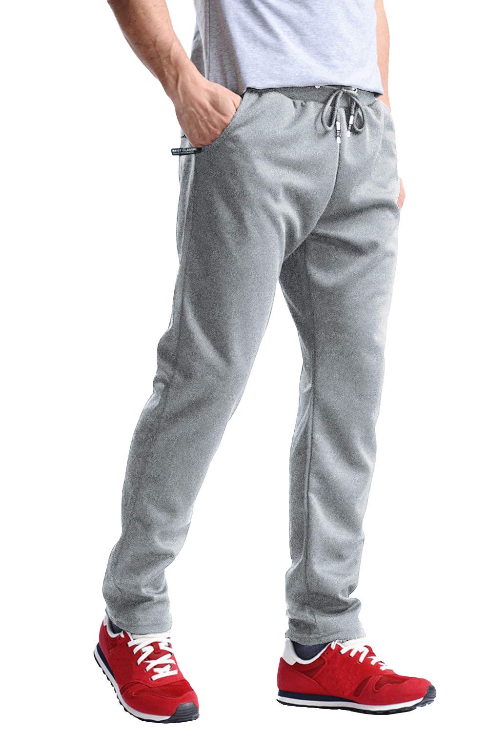 【送料無料】[KEFITEVD] ジャージ メンズ 下 大きいサイズ フィットネスパンツ ジムウェア スポーツウェア ジョガーパンツ 筋トレパンツ 薄手 運動着 登山服 軽量 春 秋 夏 冬 灰 グレー JP 3XL