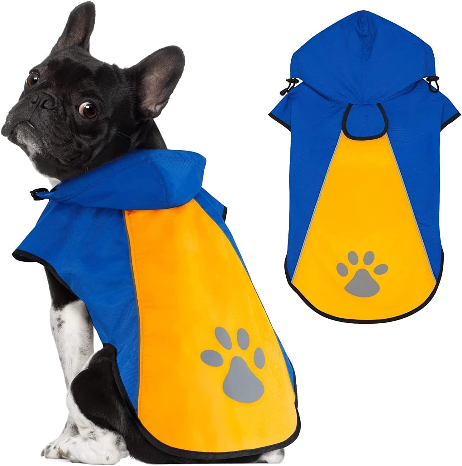 【送料無料】Kpuplol 犬 レインコート - 防水反射性犬服調節可能なペットジャケット、梅雨対策防雪 防風 通気 小型犬から大型犬および子犬用の軽量 (S,...