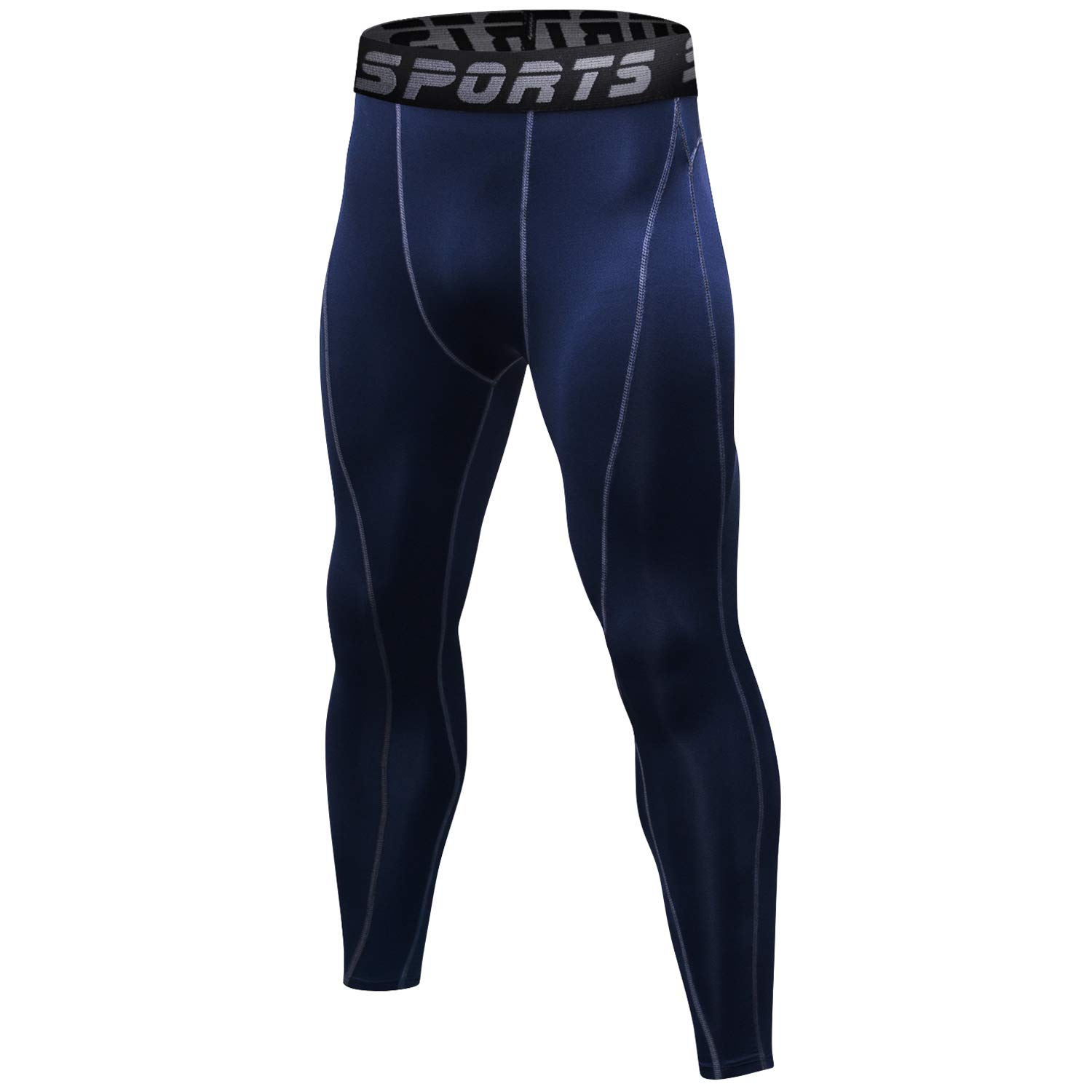 【送料無料】sillictor スポーツタイツ メンズ パワーストレッチ ロング アンダーウェア コンプレッション タイツ [UVカット + 吸汗速乾] yc1060ネイビー XL