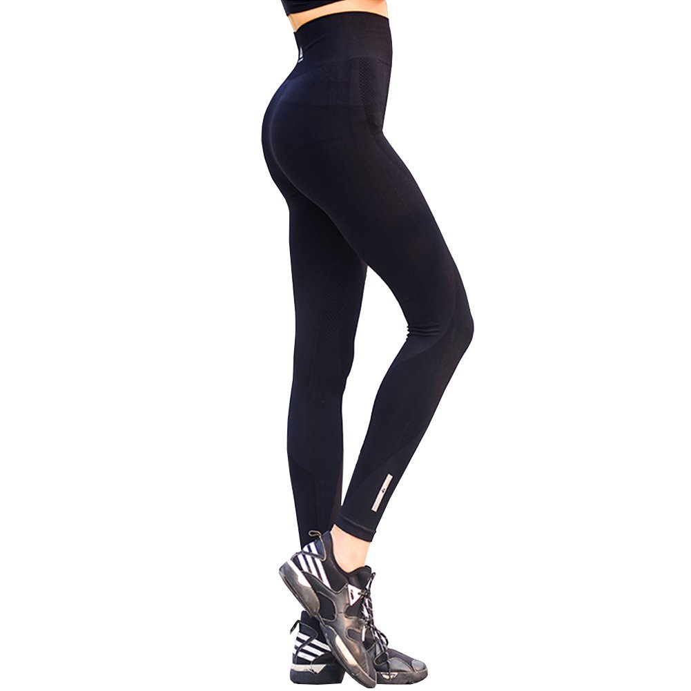 【送料無料】[Sillictor] レディース ヨガ パンツ スポーツ ロング ハイウエスト タイツ スポーツレギンス 【 通気 速乾 美脚 UVカット 】 ブラック